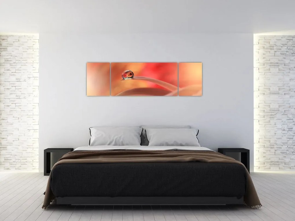 Obraz kwiecistej kropli rosy (170x50 cm)