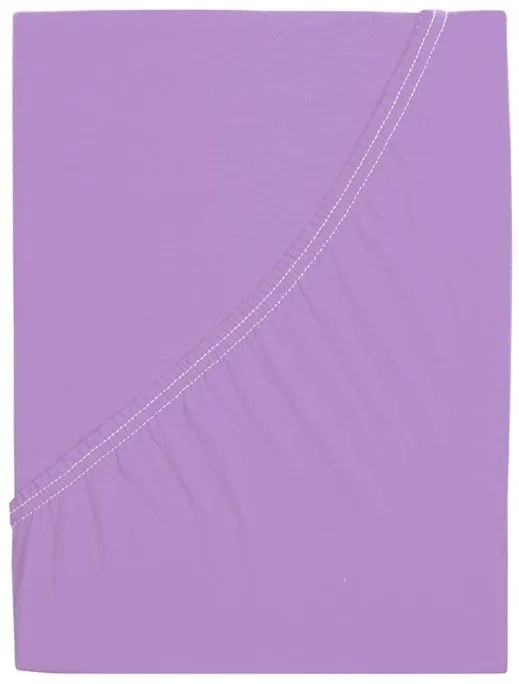 PrzytulneMieszkanie.pl Prześcieradło jersey z mako bawełny LUXORA 90x200 cm fioletowe