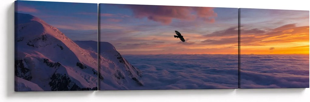 Obraz o zachodzie słońca, Mt. Blanc (170x50 cm)