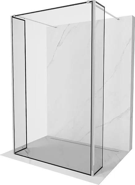 Mexen Kioto ścianka prysznicowa wolnostojąca 140 x 30 x 30 cm, czarna ramka, chrom - 800-140-030-222-01-70-030
