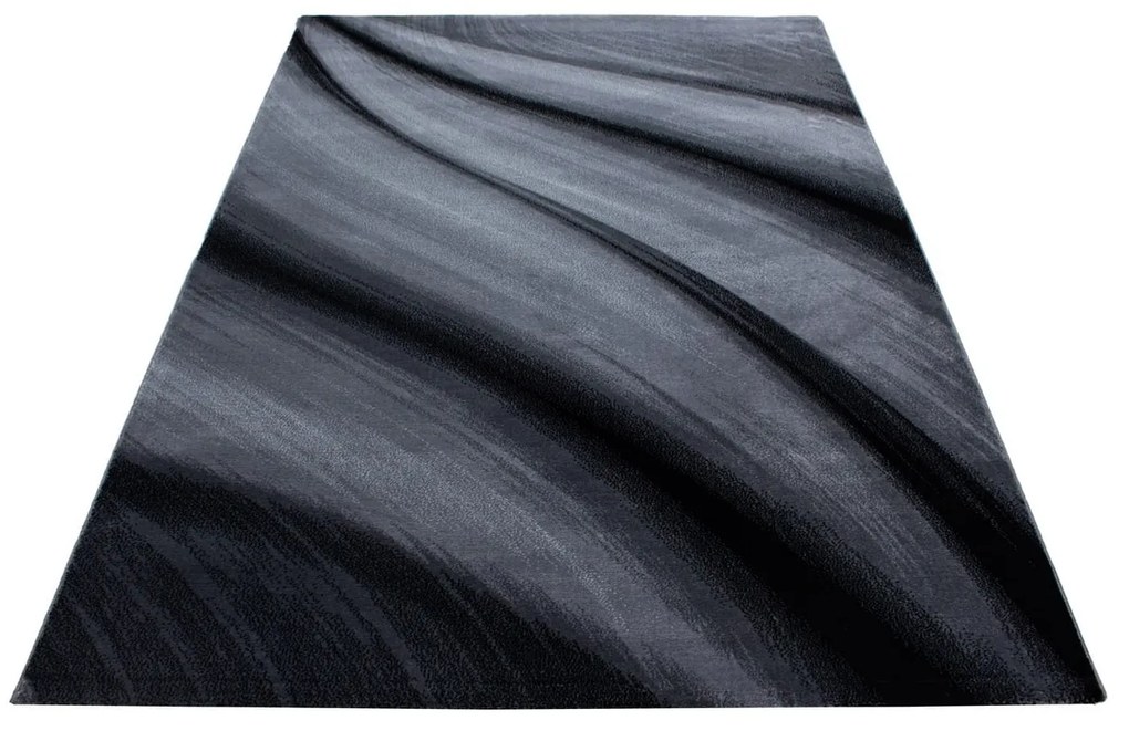 Dywan nowoczesny Miami fale szaro-czarny 240 cm x 340 cm