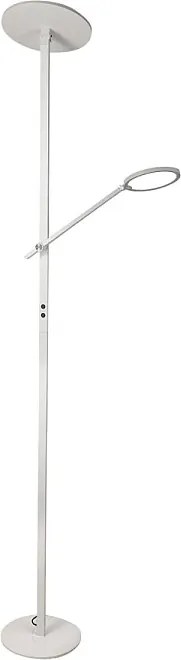 Regina - Biała lampa stojąca LED z metalu wys. 180 cm Fabas Luce - 2 lampy o mocy 36 W i 12 W ze zintegrowaną diodą LED 3000 K
