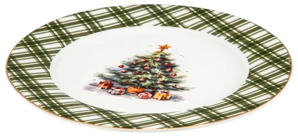 Altom Porcelanowy talerz deserowy Christmas Tree20 cm
