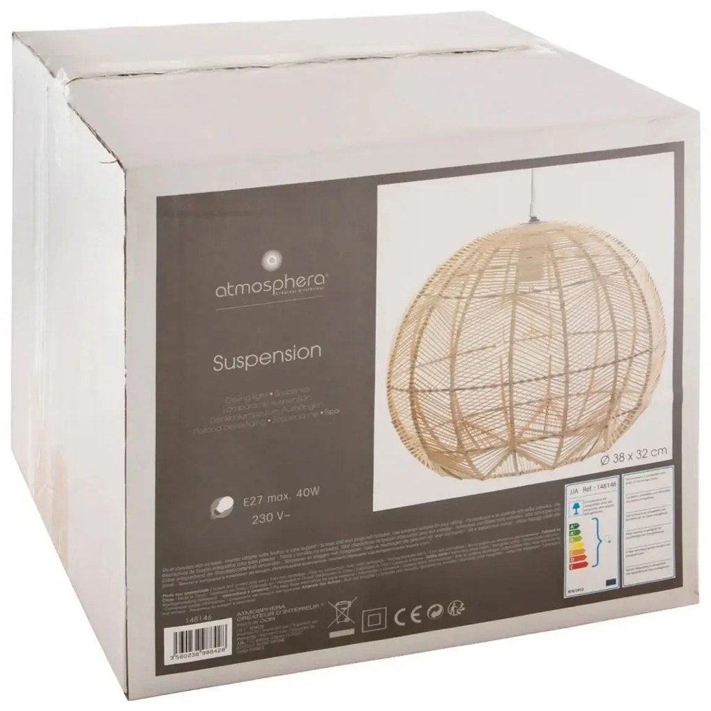 Lampa rattanowa nad stół KITA, Ø 38 cm