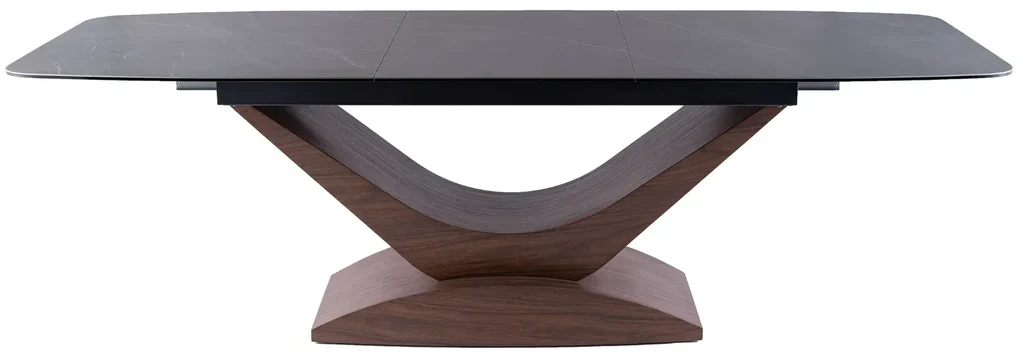 Stół rozkładany DOLCE CERAMIC 180(240)x95 szary marmur/orzech SIGNAL