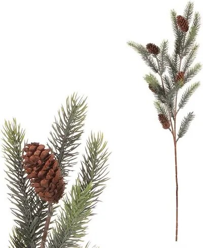 Sztuczna gałązka świerkowa z szyszkami, zielony, 20 x 70 cm
