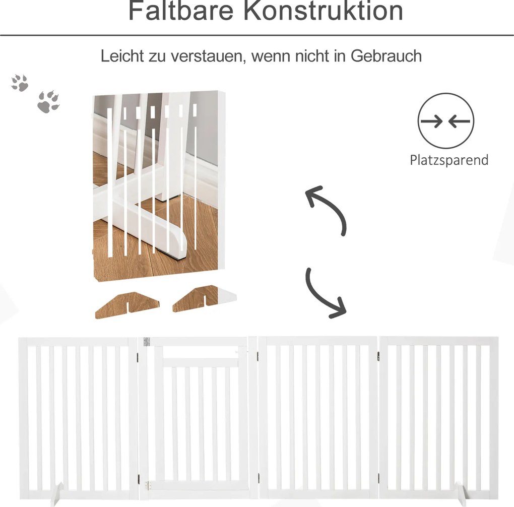 PawHut ogrodzenie dla zwierząt ogrodzenie dla bydła bramka zabezpieczająca składane białe 81 cm dla psa kota | Aosom PL