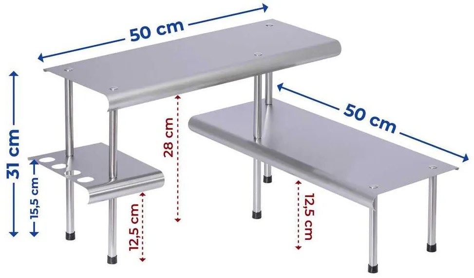 Narożna półka kuchenna Massivo TRIO, 2 poziomy