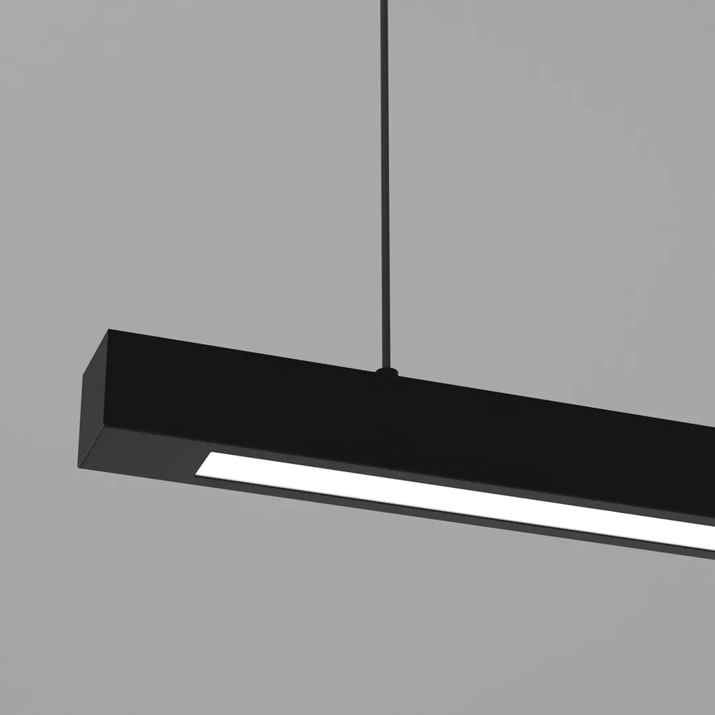 Lampa wisząca LUNGO 1xT8 18W LED, pozioma listwa, czarna
