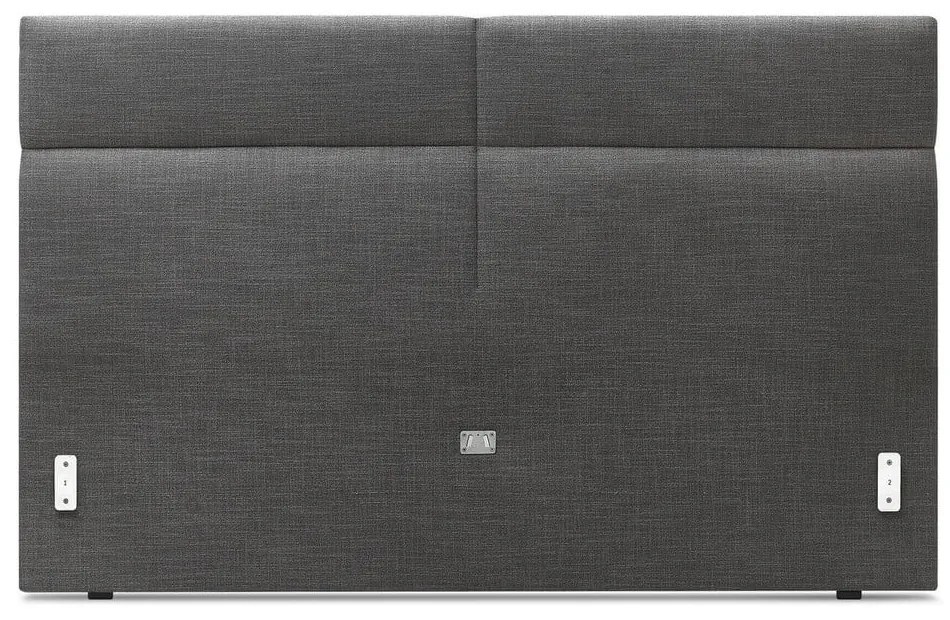 Czarne tapicerowane łóżko dwuosobowe ze stelażem 160x200 cm Elyna – Bobochic Paris