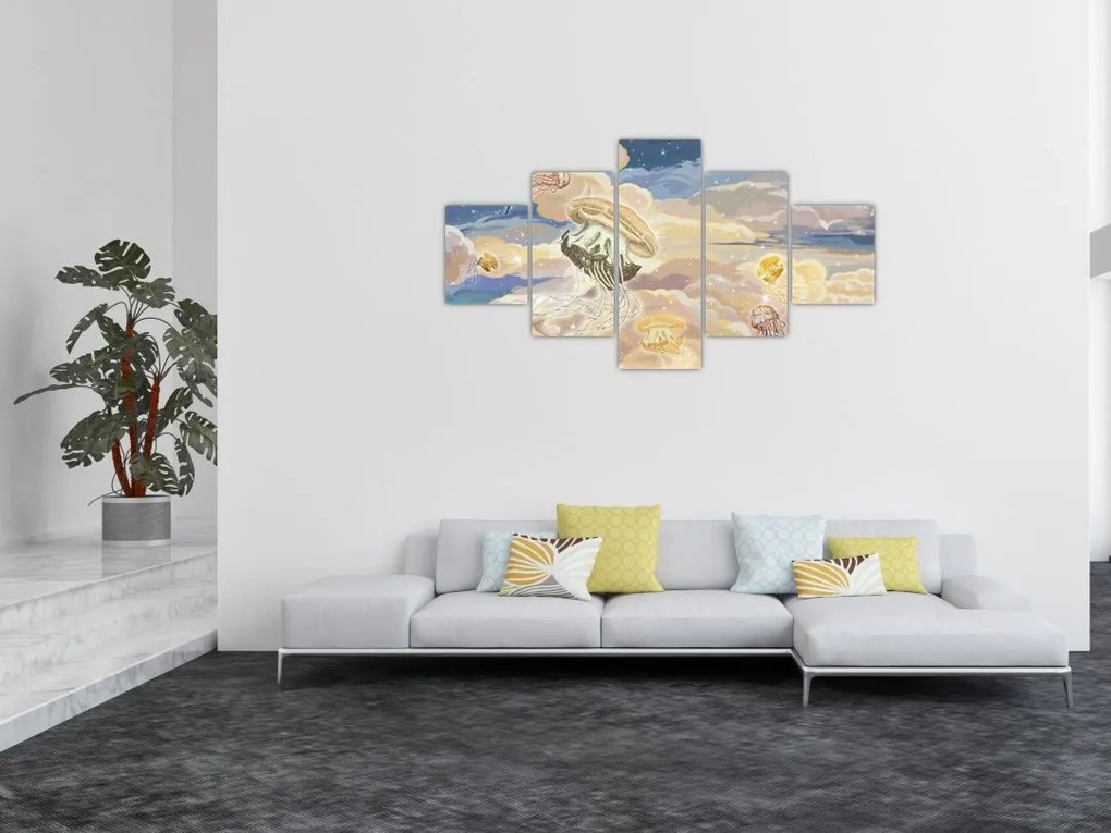 Obraz - Niebiańskie Meduzy (125x70 cm)