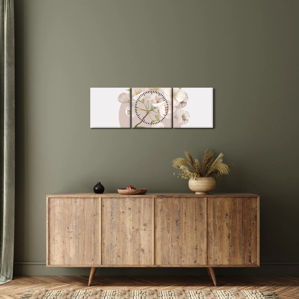 Obraz - Rozkwitaj z wdziękiem N⁰2 (z zegarem) (90x30 cm)