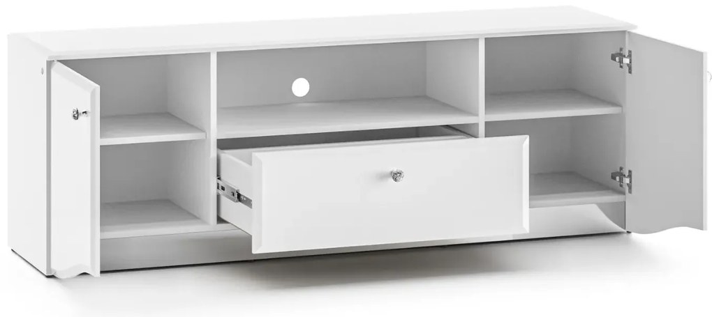 Szafka RTV BLANC 03 1D2S 160 biały połysk ML MEBLE