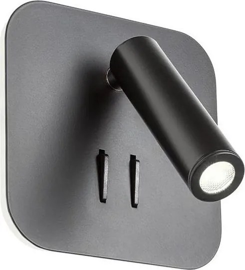 Redo 01-1492 - Kinkiet LED QUDA LED/6W/230V + LED/3W CRI 90 czarny