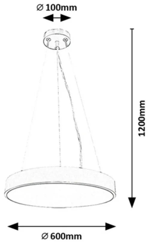 Rabalux 71041 oświetlenie wiszące LED Tessia, 60 W, czarny