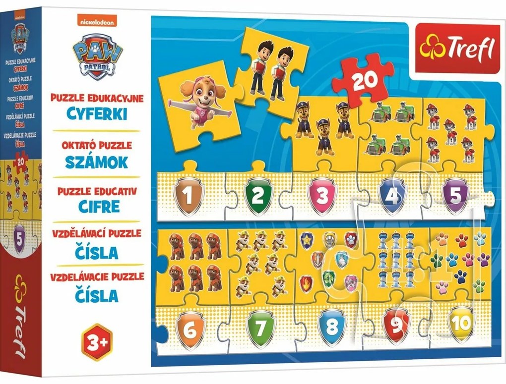 Trefl Puzzle edukacyjne Liczby Paw Patrol , 20elementów