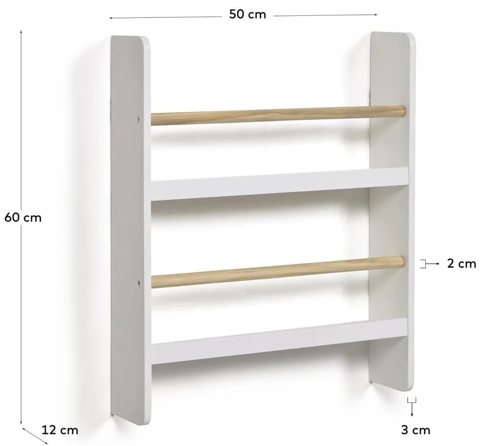 Biała wielopoziomowa półka dziecięca 50 cm Gopi – Kave Home