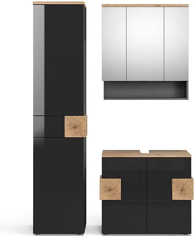 Zestaw mebli łazienkowych antracyt 73x37x64 eden