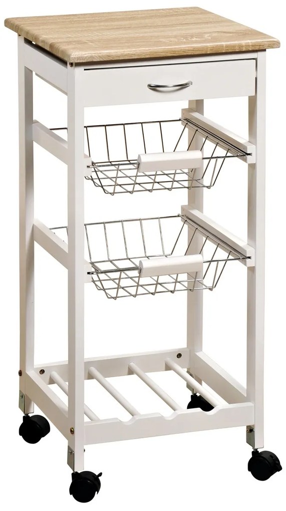 Kesper 25814 Wózek kuchenny z blatem roboczym, 77 x 36 x 36 cm