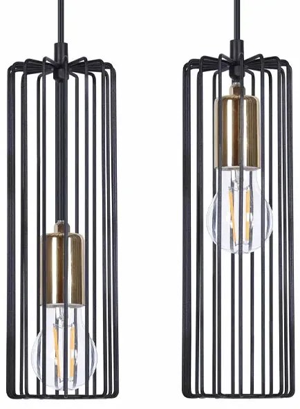Czarno-złota druciana lampa wisząca nad stół - S775 W4-P32