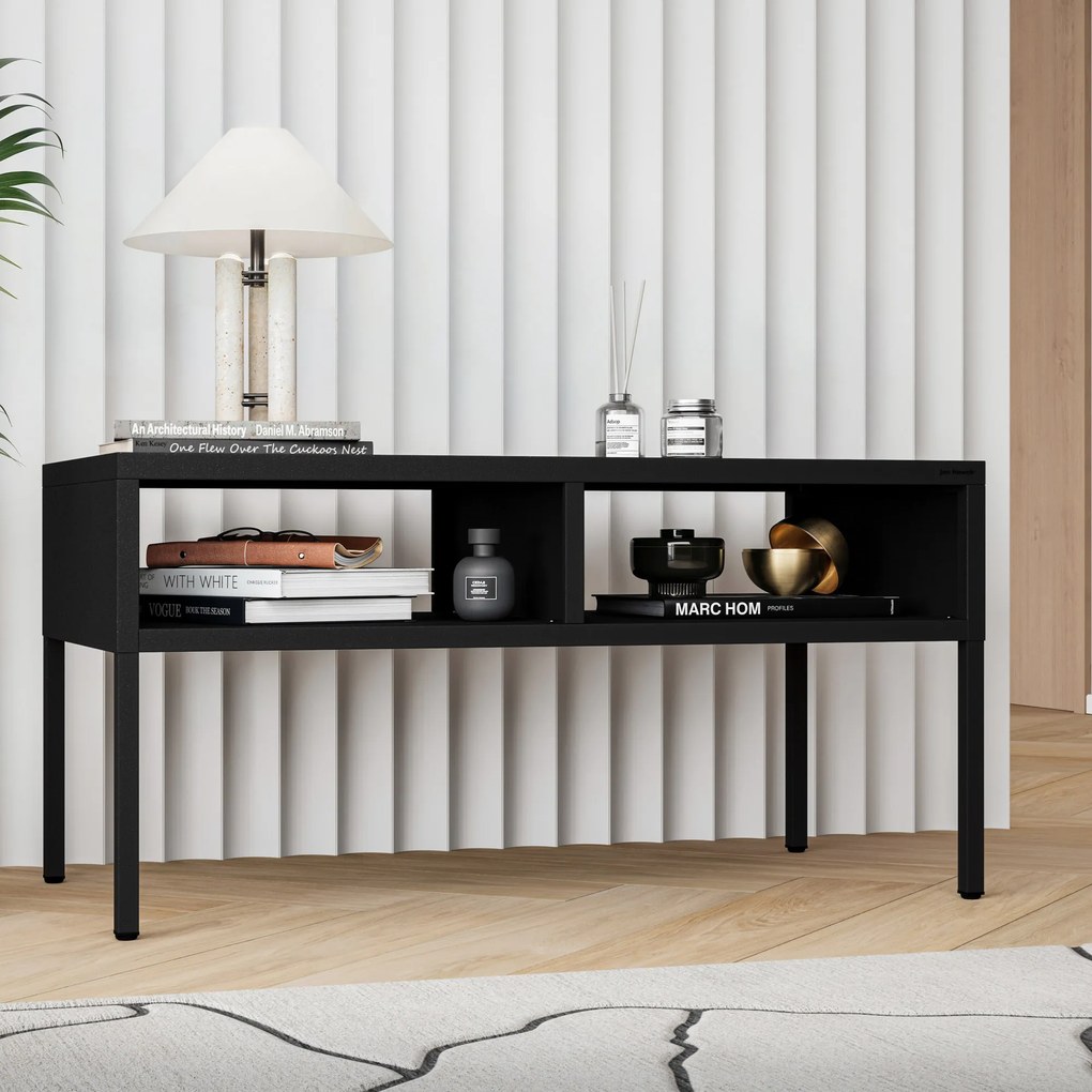 Stolik kawowy metalowy prostokątny czarny, 900x450x450 mm: MATTEO