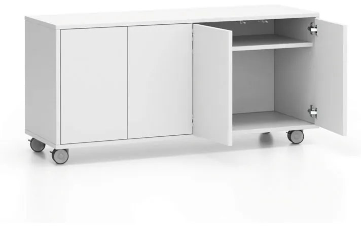 Komoda mobilna LAYERS, długa, 1200 x 400 x 575 mm, biała