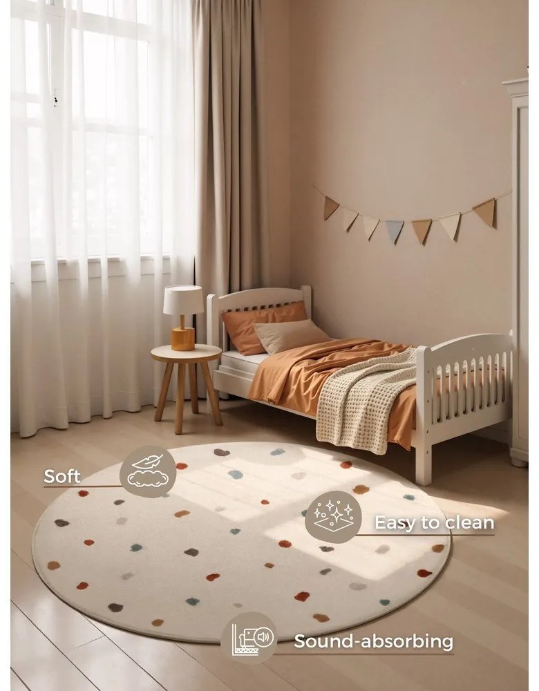Kremowy dywan dziecięcy ø160 cm Funny Dots – Hanse Home