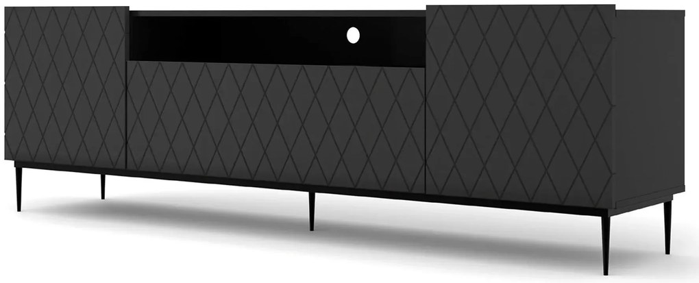 Szafka rtv czarny mat + czarna rama B7-H60