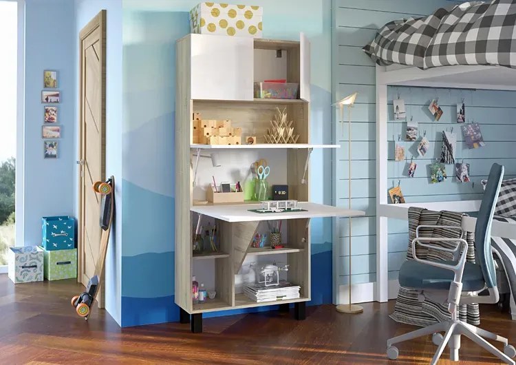 Szafka z biurkiem składanym dąb sonoma + biały Z2-G45