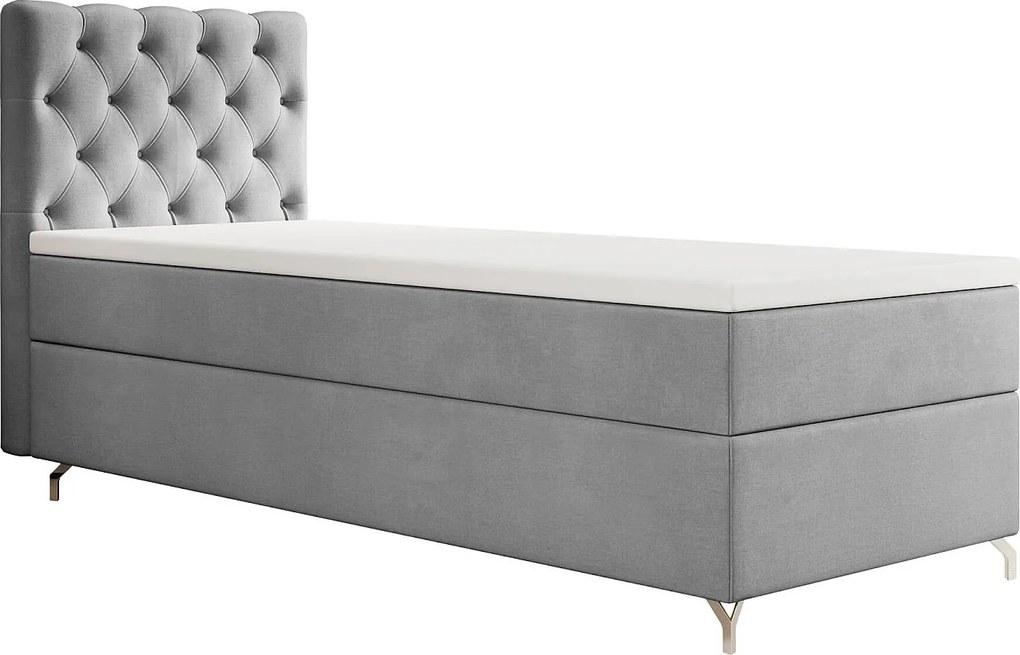 BOXBETT CHESTER 120x200 Monolith 84 z materacem H3 i topperem łóżko z pojemnikiem, pojedyncze, hotelowe, do sypialni, ze schowkiem