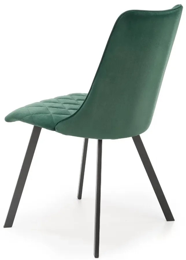 Krzesło tapicerowane K450 VELVET ciemnozielone HALMAR