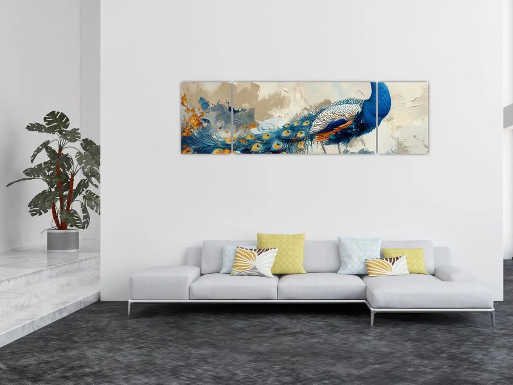 Obraz - Paw, malarstwo (170x50 cm)