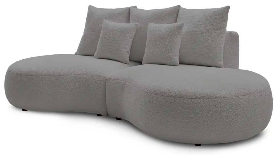 Jasnoszara sofa z materiału bouclé 260 cm Saint-Germain – Bobochic Paris