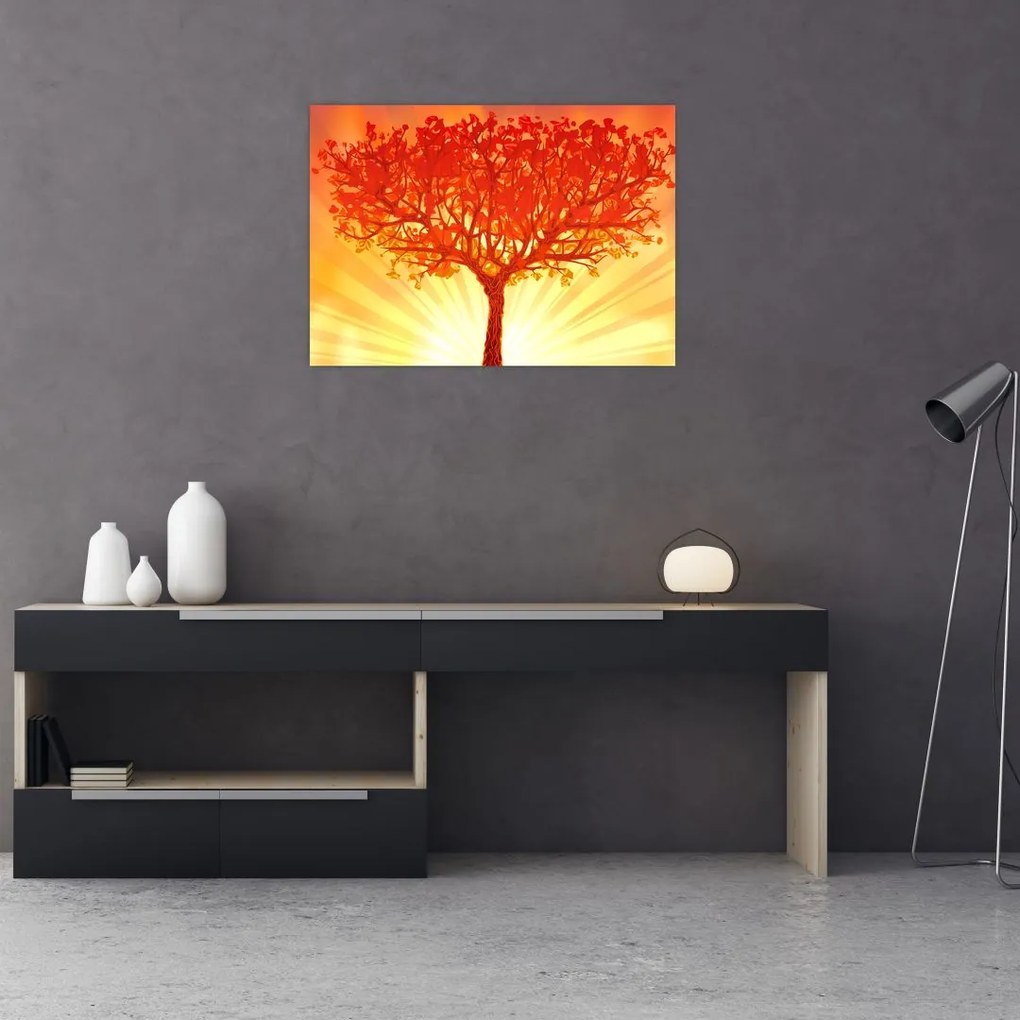 Obraz na szkle - Drzewo w słońcu (70x50 cm)