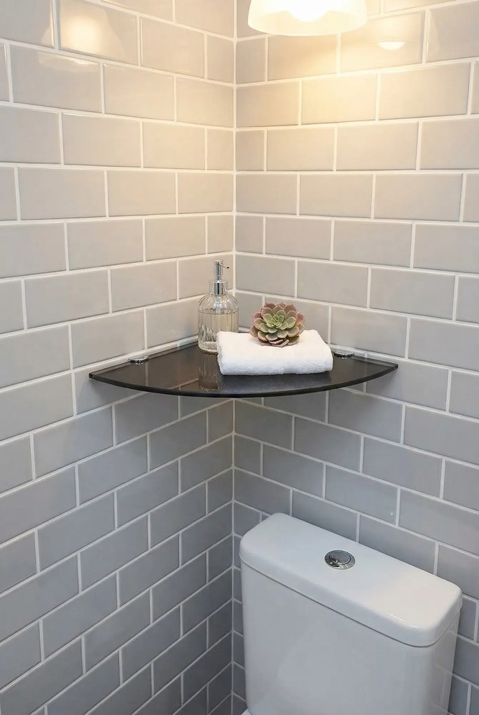 Czarna szklana półka narożna D4-K83