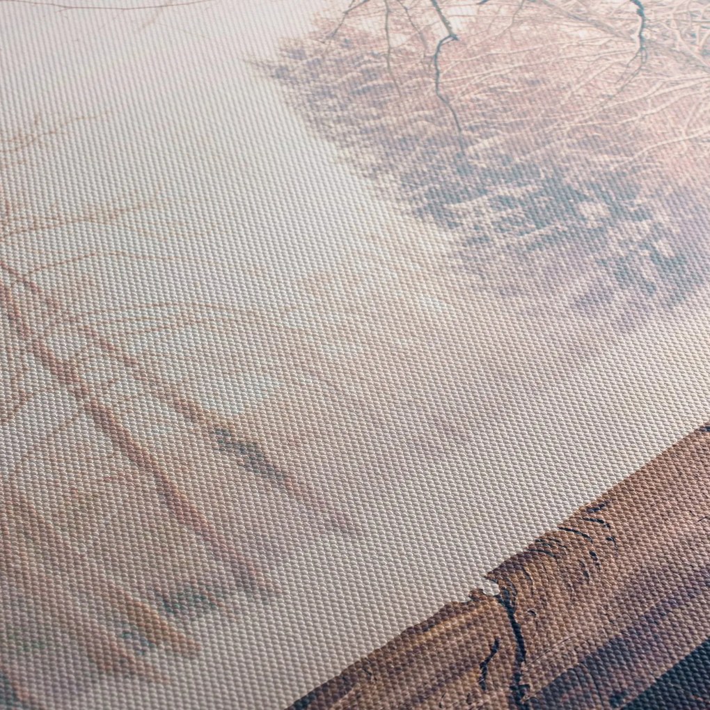 Obraz - Widok na las (z zegarem) (90x30 cm)