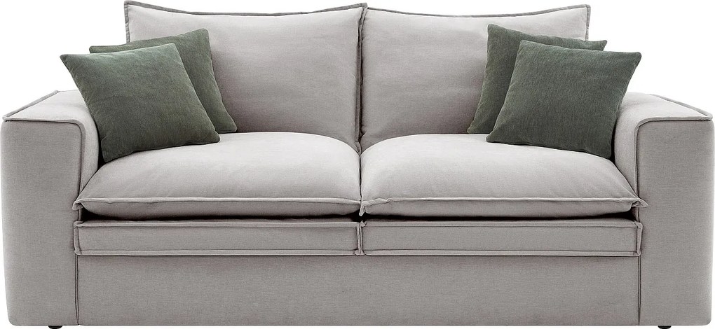 Kanapa 3-osobowa z jasnoszarą tapicerką - PORALO