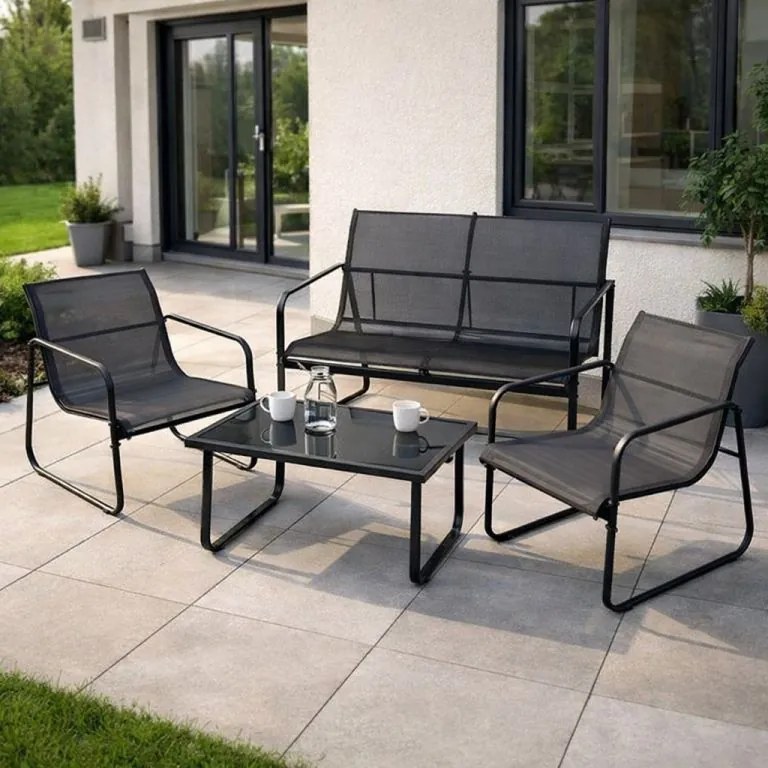 Zestaw ogrodowy Astoria, stal, szary