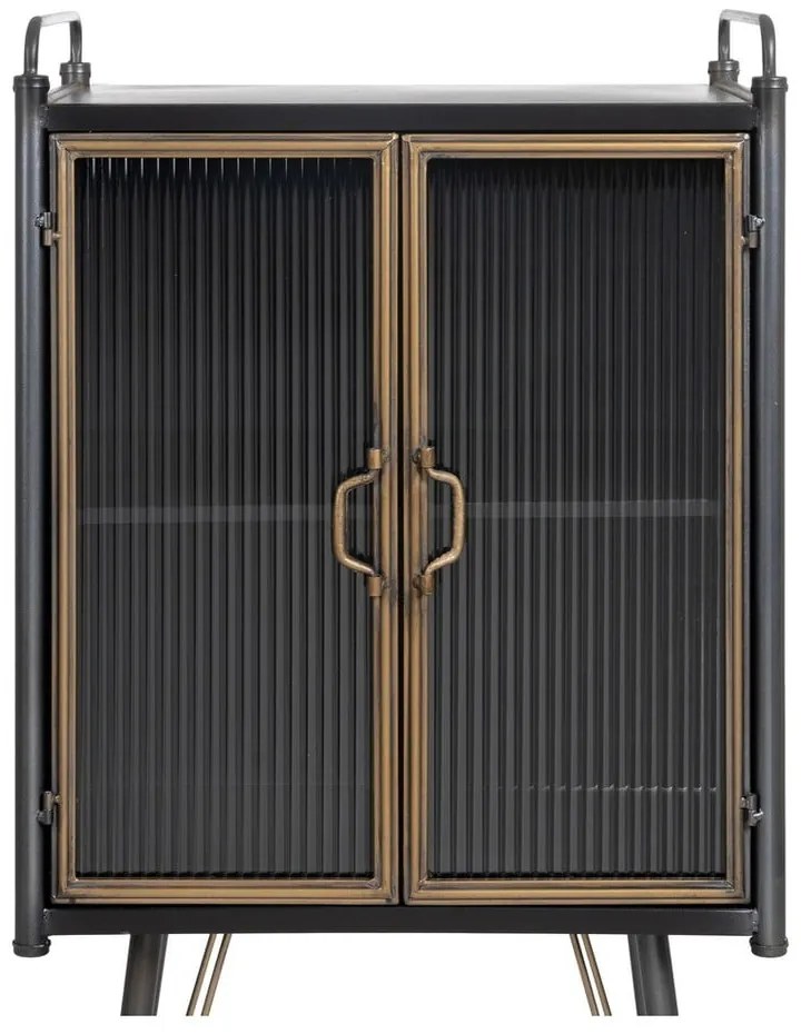 Czarna metalowa witryna 58x120 cm Brick – Ixia