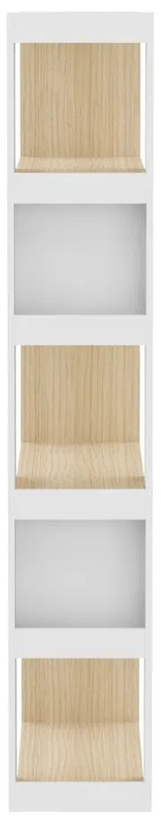 Biały regał z blatem w dekorze dębu 90x188 cm Ella – TemaHome