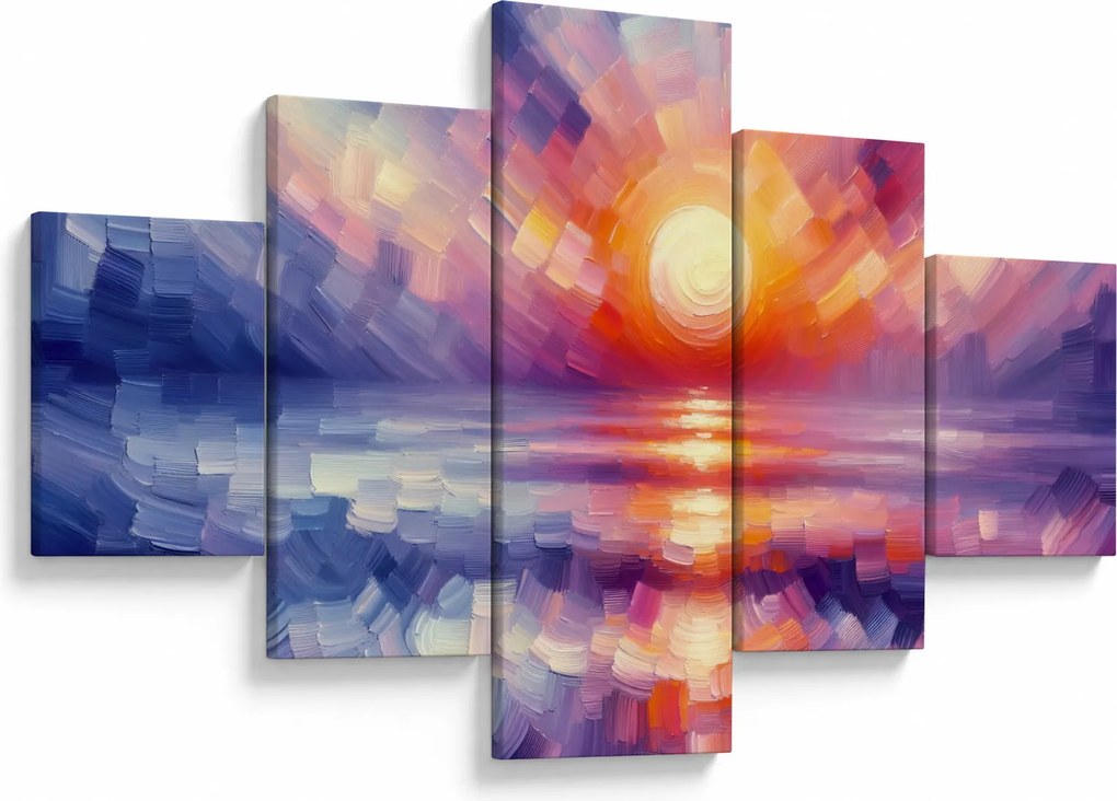 Obraz - Kolorowy artystyczny zachód słońca (125x70 cm)