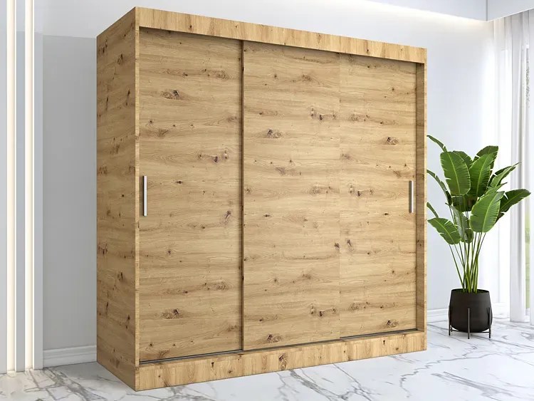 Szafa przesuwna 200 cm dąb artisan - Erco 6X