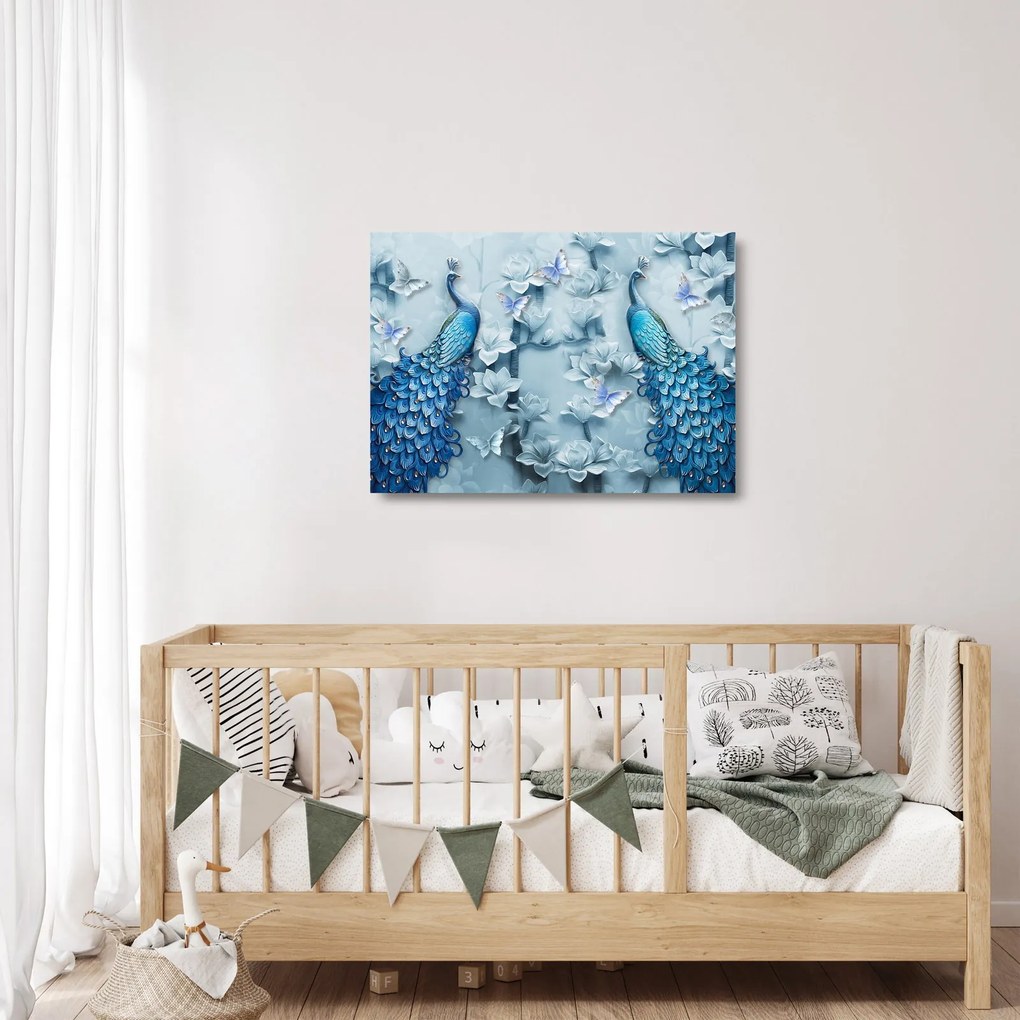 Obraz na szkle pawi (70x50 cm)