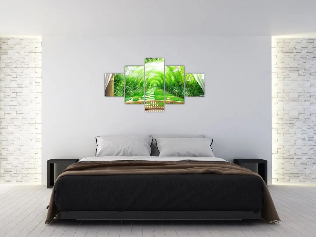 Obraz - Widok na tropikalny ogród (125x70 cm)
