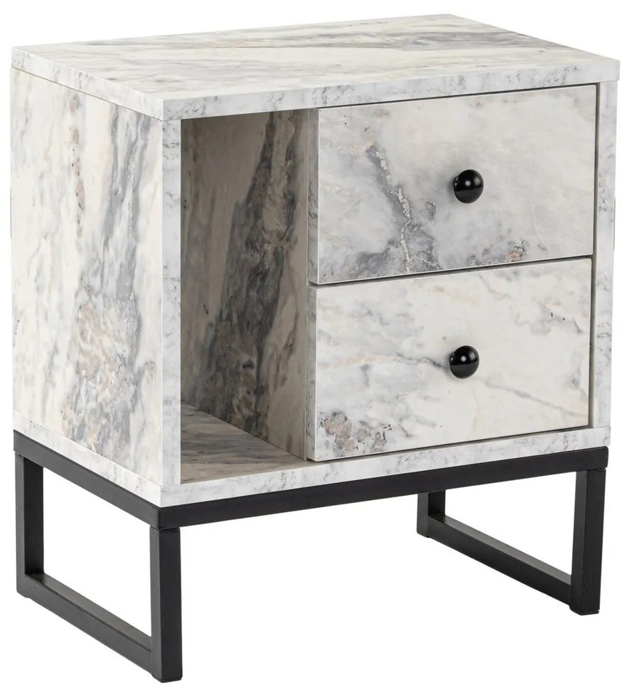 Stolik nocny Glimmer Fressia Marble Black