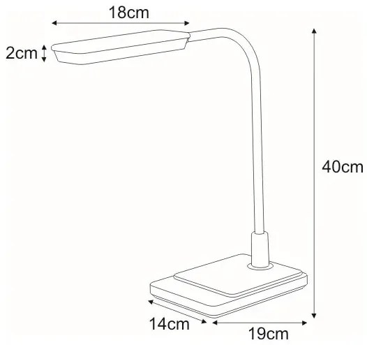 Czarna lampka biurkowa do czytania - S256 Zikon 5X