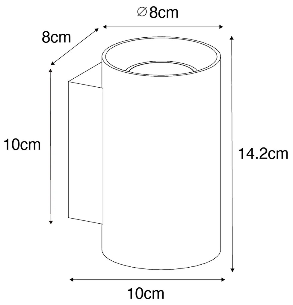 Inteligentna lampa ścienna złota okrągła z 2 żarówkami WiFi GU10 - Sandy Nowoczesny Oswietlenie wewnetrzne