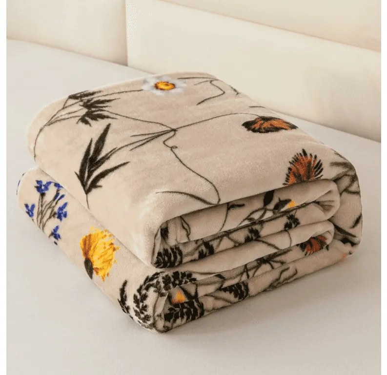 Mikropluszowy koc HERBÁŘ, beżowy Rozmiar: 200 x 220 cm