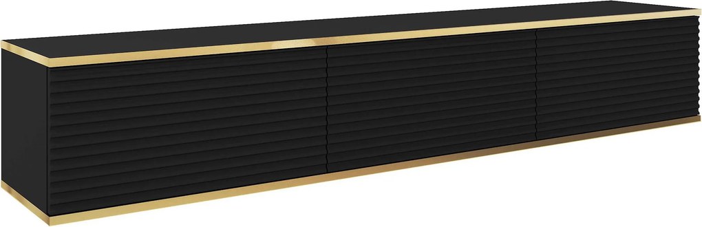 Szafka RTV wisząca VENEZIA 175 cm do Salonu pod Telewizor - Czarny