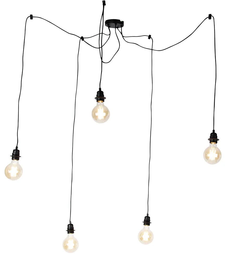 Inteligentna lampa wisząca czarna 5-punktowa w tym WiFi G95 - Cava Nowoczesny Oswietlenie wewnetrzne